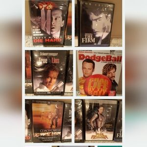 6 DVDs - Dodgeball, Tomb Raider, True Lies, The Firm, Coach Carter, Die Hard